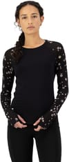 Mons Royale + Bella W Merino Long Sleeve Black Daisy - 4