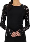 Mons Royale + Bella W Merino Long Sleeve Black Daisy - 5