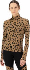 Mons Royale + Cascade W Merino Base Layer Mock Neck Long Sleeve Aoraki Lily Toffee
