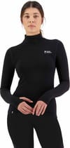 Mons Royale + Cascade W Merino Base Layer Mock Neck Long Sleeve Black