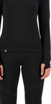 Mons Royale + Cascade W Merino Base Layer Mock Neck Long Sleeve Black - 4