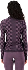Mons Royale + Ascender Merino Baselayer Mock Neck LS W Mauve/Black - 3