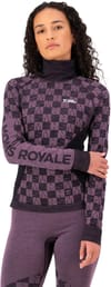 Mons Royale + Ascender Merino Baselayer Mock Neck LS W Mauve/Black - 5