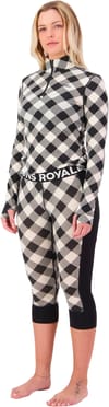 Mons Royale + Cascade Merino Baselayer 3/4 Legging W Check/Black - 3