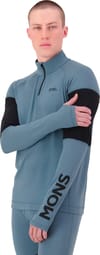 Mons Royale + Olympus Merino Baselayer 1/4 Zip LS M Goblin Blue/Black - 5