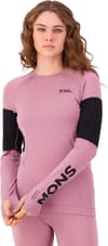 Mons Royale + Olympus Merino Baselayer LS W Sierra Pink/Black
