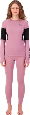 Mons Royale + Olympus Merino Baselayer LS W Sierra Pink/Black - 4