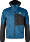 Traccia Octa Hooded Jacket Steel Blue/Sunny Lime + Montura