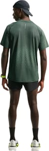 Nike Running + M Nike AF Stride SS Top Black Lt Green Spark Reflective Silver