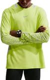 M Nike Stride LS Tee Lt Lemon Twist/Grey Fog + Nike Running
