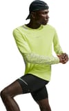 Nike Running + M Nike Stride LS Tee Lt Lemon Twist/Grey Fog - 4