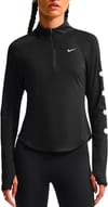 W Nike Tempo Flash LS Tee Black/Reflective Silver + Nike Running