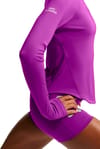 Nike Running + W Nike Tempo Flash LS Tee Bold Berry/Reflective Silver - 3