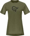Fjora Wool T-Shirt W'S Olive Night + Norrona