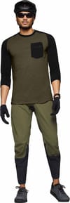 Norrona + Skibotn Equaliser Merino 3/4 T-Shirt M Olive Night Caviar Black - 3