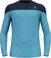 BL Top Crew Neck LS Revelstoke PW 150 Black Provincial Blue Melange + Odlo