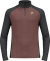 BL Top LS Half Zip Natural Performance Pw 150 Fudge Dark Grey + Odlo