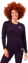 Odlo + BL Top LS Active Warm Originals Stripes W Dark Sapphire Tomato - 3
