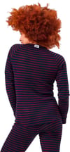 Odlo + BL Top LS Active Warm Originals Stripes W Dark Sapphire Tomato - 4