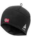 Hat Polyknit Fan Warm Eco Black/Norwegian Flag + Odlo
