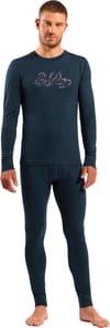 Odlo + Merino 200 80 Years Baselayer Bottom Long M Dark Sapphire - 5