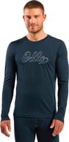 Odlo + Merino 200 80 Years Baselayer Top Crew Neck M Dark Sapphire - 3
