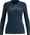 Merino 200 80 Years Baselayer Top Crew Neck W Dark Sapphire + Odlo