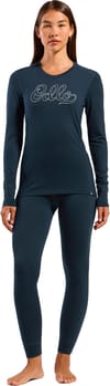 Odlo + Merino 200 80 Years Baselayer Top Crew Neck W Dark Sapphire - 5