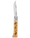 Couteau Gravé Escalade N°08 Hêtre + Opinel