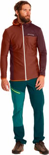 Ortovox + Fleece Light Grid Hooded Jacket M Clay Orange - 5