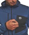 Ortovox + Fleece Grid Hoody M Blue Nunatak - 5