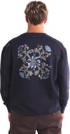 Oxbow + Floral Fleece Crew Deep Marine - 5