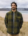 Passenger + Taranaki Quilted Overshirt Navy Khaki Check