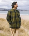 Passenger + Taranaki Quilted Overshirt Navy Khaki Check - 3