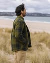 Passenger + Taranaki Quilted Overshirt Navy Khaki Check - 4