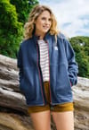 Passenger + Fairbanks Full Zip Recycled Sherpa Fleece W Dark Denim