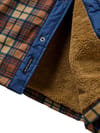 Passenger + Firelight Sherpa Lined Overshirt Rich Navy Caramel Check - 3
