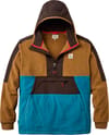 Woodland Hooded 1/2 Zip Polartec® Fleece Caramel Blue Steel + Passenger