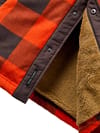 Passenger + Firelight Sherpa Lined Overshirt Dark Rust Buffalo Check - 3