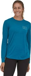 Patagonia + W's L/S Cap Cool Merino Graphic Shirt Z's and S's Burl Red