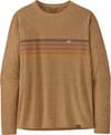 Patagonia + M's L/S Cap Cool Daily Grphc Shirt Ln Logo Rdg Strp Tinamou Tan X-Dye