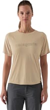 Patagonia + W's Cap Cool Trail Graphic Shirt Outline Text Logo Pumice