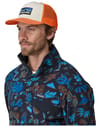 Patagonia + P-6 Logo Trucker Hat White w/Redtail Rust