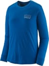 W's L/S Cap Cool Merino Blend Graphic Shirt Fitz Roy Strt Endls Blue + Patagonia