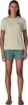 Patagonia + W's Cap Cool Daily Shirt Boardshort Logo Dyno White - 6