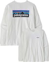 W's L/S P-6 Logo Responsibili-Tee Fiber White + Patagonia