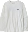 Patagonia + W's L/S P-6 Logo Responsibili-Tee Fiber White
