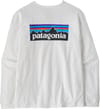 Patagonia + W's L/S P-6 Logo Responsibili-Tee Fiber White - 3