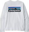 Patagonia + M's L/S P-6 Logo Responsibili-Tee Fiber White - 3
