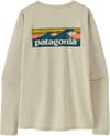 Patagonia + W's L/S Cap Cool Daily Shirt - Boardshort Logo Dyno White - 3